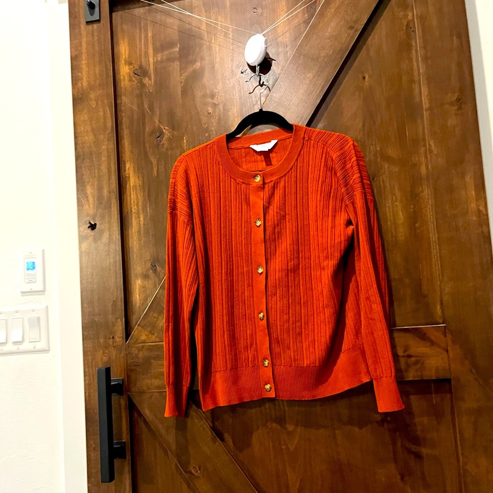 Brand new rust colored cardigan.